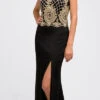 Juliet 614 Sexy Floor Length Formal Gown Cut Out Back Slit(Juliet 614 Sexy Floor Length Formal Gown Black Cut Out Back Slit)