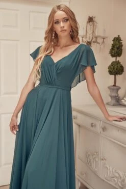 Juliet 261 Flutter Sleeve Formal Dress Cascade Back(Flutter Sleeve Formal Dress Cascade Back By Juliet 261) 24 Juliet 261 Flutter Sleeve Formal Dress Cascade Back(Flutter Sleeve Formal Dress Cascade Back By Juliet 261) -Discount Dress Shops 0004180 261
