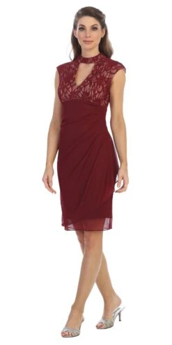 Juno 1097 Short Wedding Guest Dress Keyhole Neckline(Black Short Wedding Guest Dress With Keyhole Neckline) 7 Juno 1097 Short Wedding Guest Dress Keyhole Neckline(Black Short Wedding Guest Dress With Keyhole Neckline) -Discount Dress Shops 1097 juno burgundy
