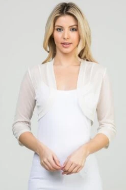 La Scala 11149 Mid-Length Sleeve Chiffon Jacket(La Scala 11149 Mid Length Sleeve Chiffon Jacket)