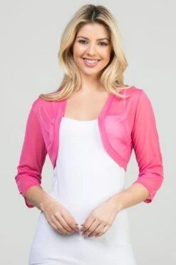 La Scala 11149 Mid-Length Sleeve Chiffon Jacket(La Scala 11149 Mid Length Sleeve Chiffon Jacket) -Discount Dress Shops 11149 pink