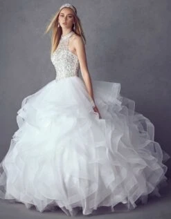 Juliet 1420 Crystal Beading Layered Tulle Skirt Quinceanera Dress(Crystal Beading Layered Tulle Skirt Quinceanera Dress Blush) -Discount Dress Shops 1420 White Side