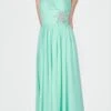 J&J Fashion 1422 Ruched Bodice Strapless Long Formal Dress(Aqua Ruched Bodice Strapless Long Formal Dress)