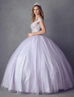 Juliet 1430 Dress Quinceanera Ball Gown Embroidered Applique Glitter Tulle(Juliet 1430 Dress Quinceanera Ball Gown Embroidered Applique Glitter Tulle) -Discount Dress Shops 1430 Lilac Side