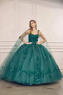 Juliet 1436 A-Line Ball Quinceanera Poofy Gown(A Line Ball Quinceanera Poofy Gown By Juliet 1436) -Discount Dress Shops 1436 green