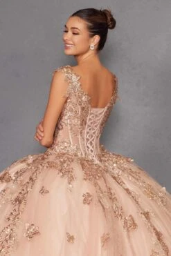 Juliet JT1485J Off The Shoulder Cinderella Quinceanera Ball Gown(Juliet Jt1485j Off The Shoulder Cinderella Quinceanera Ball Gown) -Discount Dress Shops 1485JROSEGOLD 6
