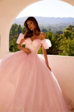 Juliet JT1487H Cold Shoulder Quinceanera Ball Gown(Juliet Jt1487h Cold Shoulder Quinceanera Ball Gown) -Discount Dress Shops 1487HBABYPINK0901