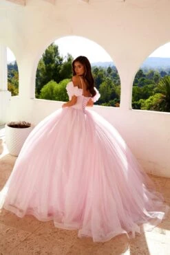 Juliet JT1487H Cold Shoulder Quinceanera Ball Gown(Juliet Jt1487h Cold Shoulder Quinceanera Ball Gown) -Discount Dress Shops 1487HBABYPINK0931