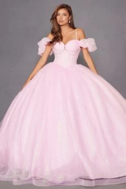 Juliet JT1487H Cold Shoulder Quinceanera Ball Gown(Juliet Jt1487h Cold Shoulder Quinceanera Ball Gown) -Discount Dress Shops 1487HBABYPINK 3