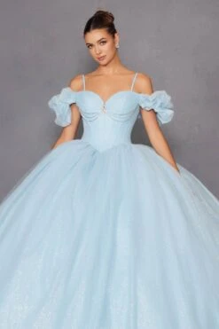 Juliet JT1487H Cold Shoulder Quinceanera Ball Gown(Juliet Jt1487h Cold Shoulder Quinceanera Ball Gown) -Discount Dress Shops 1487HBAHAMABLUE 1