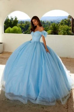 Juliet JT1487H Cold Shoulder Quinceanera Ball Gown(Juliet Jt1487h Cold Shoulder Quinceanera Ball Gown) -Discount Dress Shops 1487HLIGHTBLUE0949