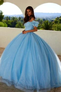 Juliet JT1487H Cold Shoulder Quinceanera Ball Gown(Juliet Jt1487h Cold Shoulder Quinceanera Ball Gown) -Discount Dress Shops 1487HLIGHTBLUE0963