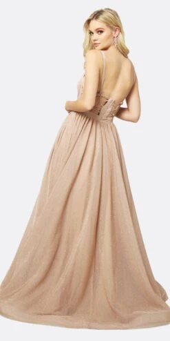 Juliet 201 Plunging V-Neckline Long Glitter Dress A-Line(Plunging V Neckline Long Glitter Prom Dress Navy Blue A Line) -Discount Dress Shops 201 juliet champagne back 54ca7760 1622 4ce5 93e6 4246e806ca2a