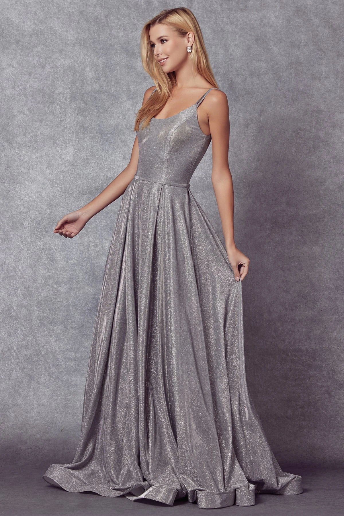 Juliet 206 Long A-Line Glitter Gown Side Pockets(Juliet 206 Long A Line Glitter Silver Prom Gown Side Pockets) 2 Juliet 206 Long A-Line Glitter Gown Side Pockets(Juliet 206 Long A Line Glitter Silver Prom Gown Side Pockets) - Image 2