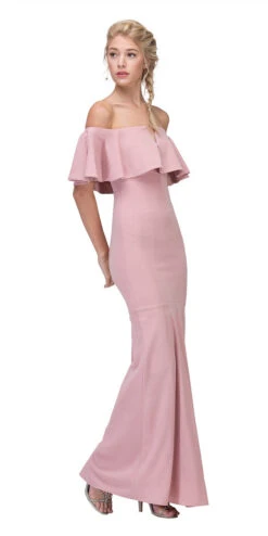 Eureka 2102 Long Dress Off Shoulder With V-Notch Ruffled Bodice(Long Formal Burgundy Dress Off Shoulder With V Notch Ruffled Bodice) -Discount Dress Shops 2102 eureka fashion blush 712f384e 3f93 43cf 81af 50cd1f8b70c7