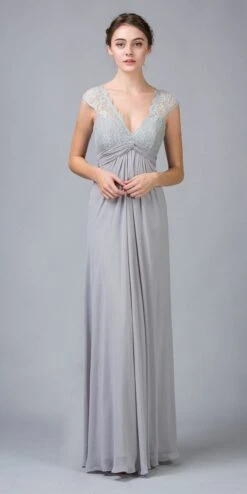 Eureka 2383 Plunging V Neck Long Chiffon A Line Dress(Plunging V Neck Long Chiffon A Line Dusty Rose Evening Dress) -Discount Dress Shops 2383 eureka fashion silver 2e030f36 86b0 439c b6dd 52a8a8bd440d