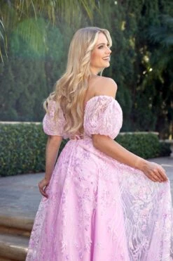 Juliet 2404 Strapless Sequin Tulle Ballgown Removable Puff Sleeves(Juliet 2404 Strapless Sequin Tulle Ballgown Removable Puff Sleeves) -Discount Dress Shops 2404 2