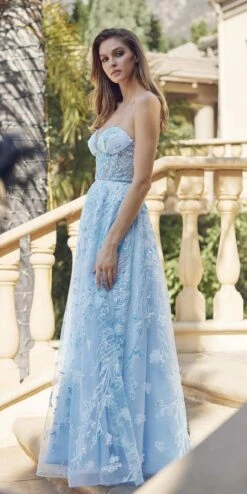 Juliet 2404 Strapless Sequin Tulle Ballgown Removable Puff Sleeves(Juliet 2404 Strapless Sequin Tulle Ballgown Removable Puff Sleeves) -Discount Dress Shops 2404 SKYBLUE OTHER4