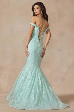 Juliet 2412 Mermaid Gown Plunging Deep V Illusion Neckline Off The Shoulder(Juliet 2412 Mermaid Gown Plunging Deep V Illusion Neckline Off The Shoulder) 18 Juliet 2412 Mermaid Gown Plunging Deep V Illusion Neckline Off The Shoulder(Juliet 2412 Mermaid Gown Plunging Deep V Illusion Neckline Off The Shoulder) -Discount Dress Shops 2412 mint back