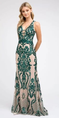 Juliet 243 Sequins Long Evening Dress Cut-Out Back(Green Sequins Long Prom Dress Cut Out Back) -Discount Dress Shops 243 juliet green 3a3248b3 8a00 4ec7 951a e9cc5b25c269