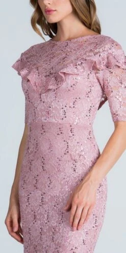 La Scala 24483 Illusion Ruffled Neckline Long Formal Dress Short Sleeves(La Scala 24483 Illusion Ruffled Neckline Long Formal Dress Short Sleeves) -Discount Dress Shops 24483 la scala blush zoom 8bb28562 eb1a 4889 b209 627a3d045bc2