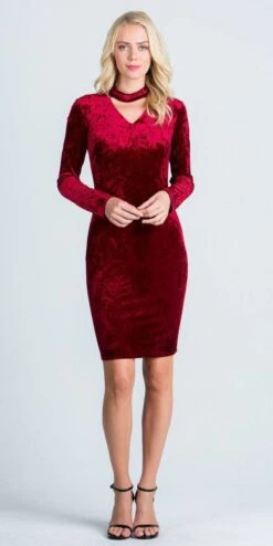 La Scala 24729 Cut Out V-Neckline Short Cocktail Dress Long Sleeves(La Scala 24729 Cut Out V Neckline Short Cocktail Dress Long Sleeves) -Discount Dress Shops 24729 la scala burgundy 8e215011 c809 4fac bc31 83443560ab64