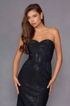 Juliet JT2472R Long Strapless Rhinestone Details Sweetheart Fitted Gown(Juliet Jt2472r Long Strapless Rhinestone Details Sweetheart Fitted Gown) -Discount Dress Shops 2472RBLACK 3
