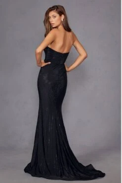 Juliet JT2472R Long Strapless Rhinestone Details Sweetheart Fitted Gown(Juliet Jt2472r Long Strapless Rhinestone Details Sweetheart Fitted Gown) -Discount Dress Shops 2472RBLACK 6