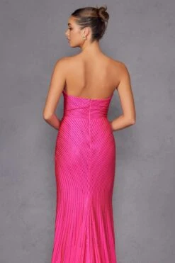 Juliet JT2472R Long Strapless Rhinestone Details Sweetheart Fitted Gown(Juliet Jt2472r Long Strapless Rhinestone Details Sweetheart Fitted Gown) -Discount Dress Shops 2472RFUCHSIA 4