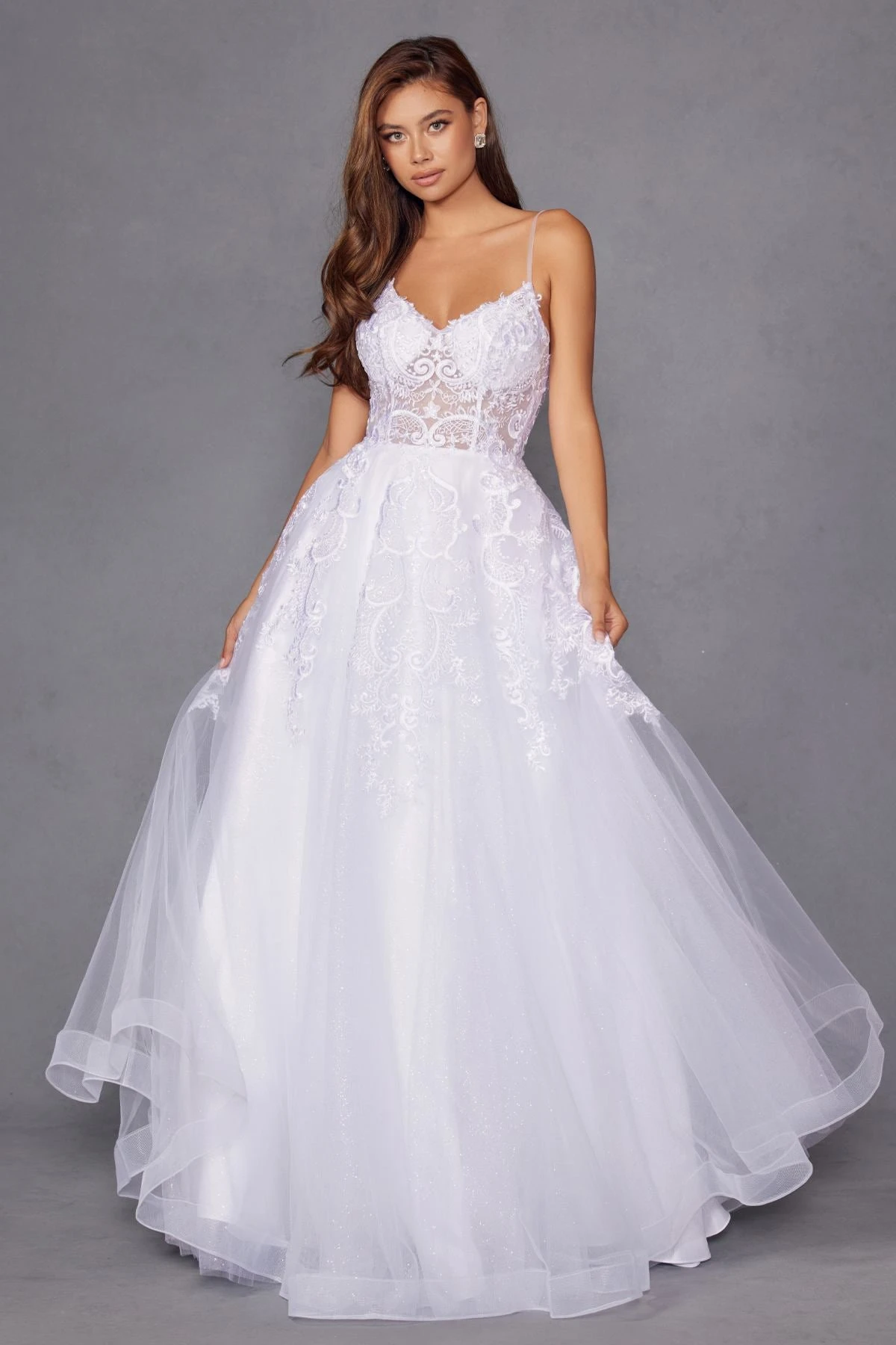 Juliet JT2482SW Floor Length A-Line Lace/Tulle Wedding Ball Gown(Juliet Jt2482sw Floor Length A Line Lace Tulle Wedding Ball Gown) 8 Juliet JT2482SW Floor Length A-Line Lace/Tulle Wedding Ball Gown(Juliet Jt2482sw Floor Length A Line Lace Tulle Wedding Ball Gown) - Image 8