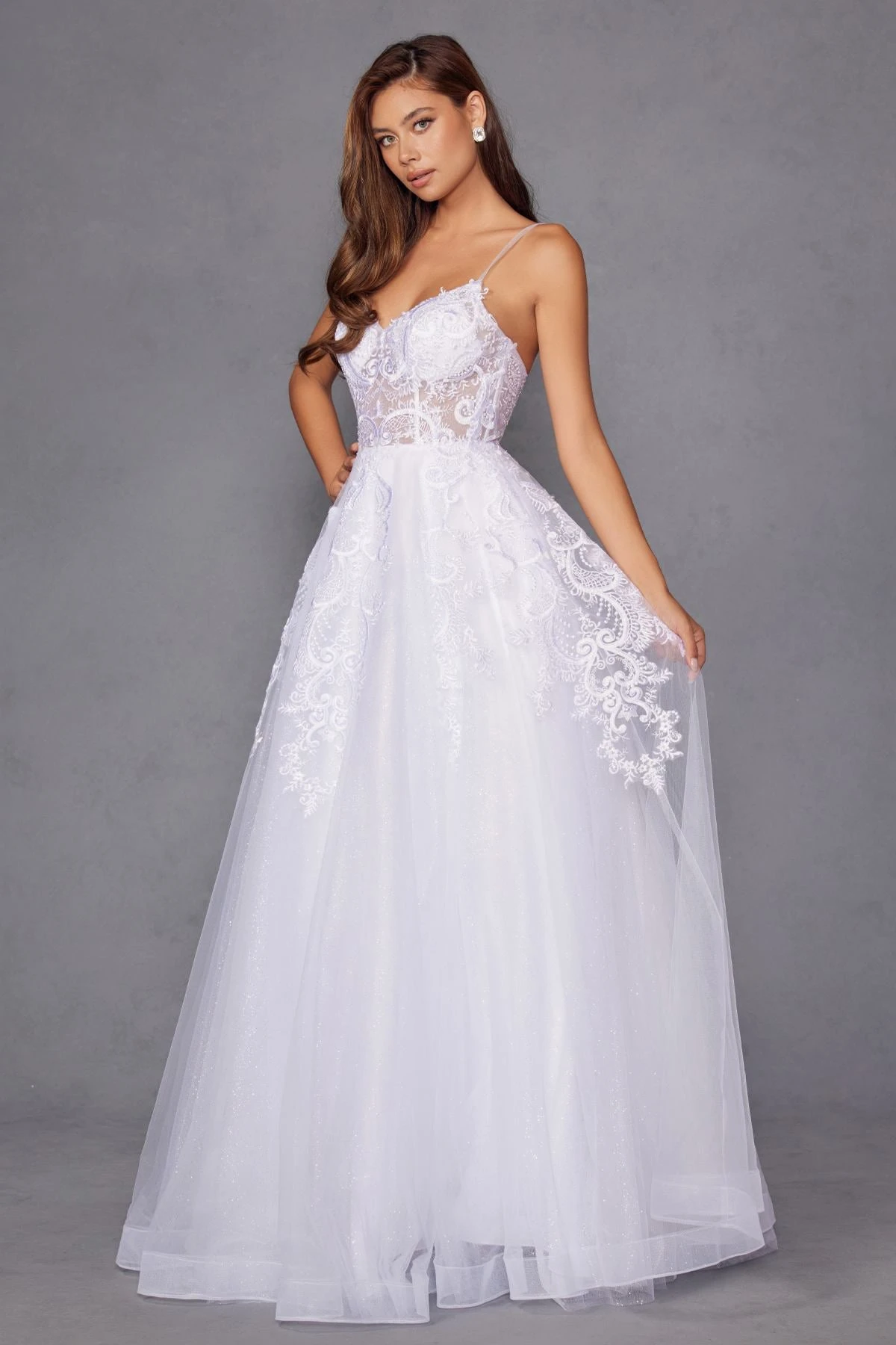 Juliet JT2482SW Floor Length A-Line Lace/Tulle Wedding Ball Gown(Juliet Jt2482sw Floor Length A Line Lace Tulle Wedding Ball Gown) 11 Juliet JT2482SW Floor Length A-Line Lace/Tulle Wedding Ball Gown(Juliet Jt2482sw Floor Length A Line Lace Tulle Wedding Ball Gown) - Image 11