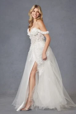 Juliet JT2483KW Dress Off Shoulder 3D Floral Ball Gown(Juliet Jt2483kw Dress Off Shoulder 3d Floral Ball Gown) -Discount Dress Shops 2483KW 5