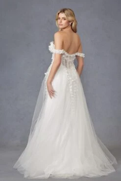 Juliet JT2483KW Dress Off Shoulder 3D Floral Ball Gown(Juliet Jt2483kw Dress Off Shoulder 3d Floral Ball Gown) -Discount Dress Shops 2483KW 6