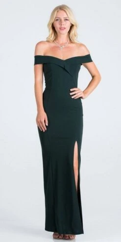 La Scala 25078 Off-the-Shoulder Long Fitted Dress With Slit(La Scala 25078 Off The Shoulder Long Formal Dress With Slit) -Discount Dress Shops 25078 la scala hunter green 8c69572d 4d8f 44ec 8363 fd1e7ab21f81