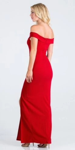 La Scala 25078 Off-the-Shoulder Long Fitted Dress With Slit(La Scala 25078 Off The Shoulder Long Formal Dress With Slit) -Discount Dress Shops 25078 la scala red back 6046964d 8c8b 4a96 9d55 f552c11351d9