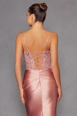 Juliet JT2531K Fitted Bodice Long Satin Sweetheart Prom Gown(Juliet Jt2531k Fitted Bodice Long Satin Sweetheart Prom Gown) -Discount Dress Shops 2531KROSEGOLD 4