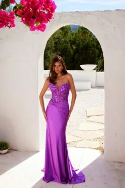 Juliet JT2534K Strapless Sweetheart Boned Corset Satin Prom Gown(Juliet Jt2534k Strapless Sweetheart Boned Corset Satin Prom Gown) -Discount Dress Shops 2534KMAGENTA1719