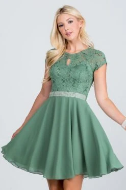 La Scala 25390 Embellished Waist Short A-Line Cocktail Dress(Embellished Waist Short Cocktail Dress Black) -Discount Dress Shops 25390 la scala sage zoom 693ff1b4 0151 4ec7 be05 cde001895ffc