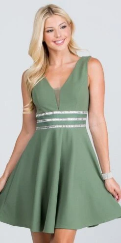 La Scala 25408 Sleeveless Embellished Waist Short Cocktail Dress(Sleeveless Embellished Waist Short Cocktail Dress Blush) -Discount Dress Shops 25408 la scala sage 6f9a1f9b 12e0 4085 ad7a 5deede68b45a