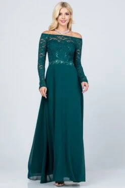 La Scala 25418 Plus Size Long Sleeved Lace Bodice A-Line Long Dress(La Scala 25418 Plus Size Long Sleeved Lace Bodice A Line Long Formal Dress) -Discount Dress Shops 25418 la scala hunter green 57c92dc9 6a20 4e10 b98b ef6f6ecb15d8