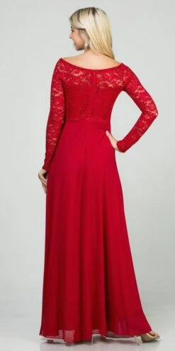 La Scala 25418 Plus Size Long Sleeved Lace Bodice A-Line Long Dress(La Scala 25418 Plus Size Long Sleeved Lace Bodice A Line Long Formal Dress) -Discount Dress Shops 25418 la scala red back 7d2a744c 96c8 4443 a3ca cdb4d28fbb71