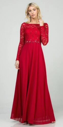La Scala 25418 Plus Size Long Sleeved Lace Bodice A-Line Long Dress(La Scala 25418 Plus Size Long Sleeved Lace Bodice A Line Long Formal Dress) -Discount Dress Shops 25418 la scala red efb26ad2 e513 420e 9d69 0e83feaa895f