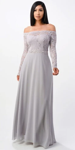 La Scala 25418 Plus Size Long Sleeved Lace Bodice A-Line Long Dress(La Scala 25418 Plus Size Long Sleeved Lace Bodice A Line Long Formal Dress) -Discount Dress Shops 25418 la scala silver 043e7e8e 2bb5 4d89 9cc2 81ebd78d5f8b