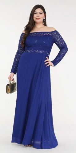 La Scala 25418 Plus Size Long Sleeved Lace Bodice A-Line Long Dress(La Scala 25418 Plus Size Long Sleeved Lace Bodice A Line Long Formal Dress) -Discount Dress Shops 25418ps la scala navy royal blue 675a04f7 d34e 42c3 8ff0 2c476c2a1ac3