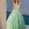 Juliet JT2547S Strapless Sweetheart A-Line Mint Gown(Juliet Jt2547s Strapless Sweetheart A Line Mint Gown)