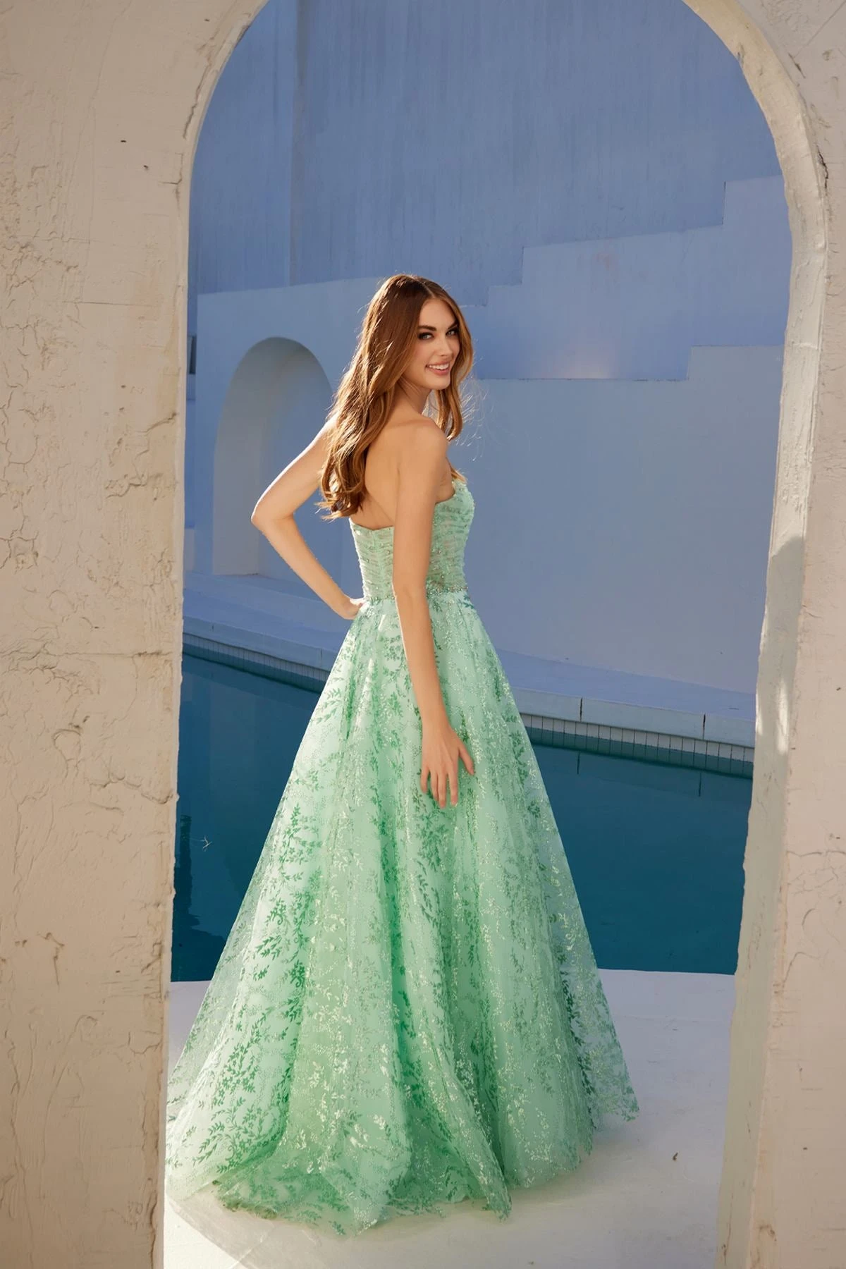 Juliet JT2547S Strapless Sweetheart A-Line Mint Gown(Juliet Jt2547s Strapless Sweetheart A Line Mint Gown) 2 Juliet JT2547S Strapless Sweetheart A-Line Mint Gown(Juliet Jt2547s Strapless Sweetheart A Line Mint Gown) - Image 2