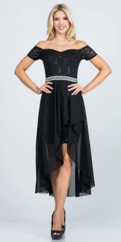 La Scala 25503 Embellished Waist High Low Cocktail Dress(La Scala 25503 Embellished Waist High And Low Cocktail Dress Black) -Discount Dress Shops 25503 la scala black 26786bc0 ed44 443d 87b6 55ca03263ab8