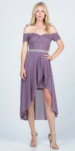 La Scala 25503 Embellished Waist High Low Cocktail Dress(La Scala 25503 Embellished Waist High And Low Cocktail Dress Black) -Discount Dress Shops 25503 la scala dark lavender d5ae6446 eba6 403f b466 ee027277533e