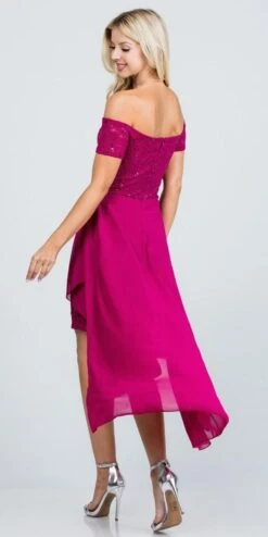 La Scala 25503 Embellished Waist High Low Cocktail Dress(La Scala 25503 Embellished Waist High And Low Cocktail Dress Black) -Discount Dress Shops 25503 la scala fuchsia back e911def7 f702 4cc7 a570 067ea79e8878