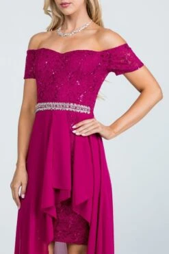 La Scala 25503 Embellished Waist High Low Cocktail Dress(La Scala 25503 Embellished Waist High And Low Cocktail Dress Black) -Discount Dress Shops 25503 la scala fuchsia zoom 2ce6cf17 c5e1 43ba 8aa7 b70172c03517